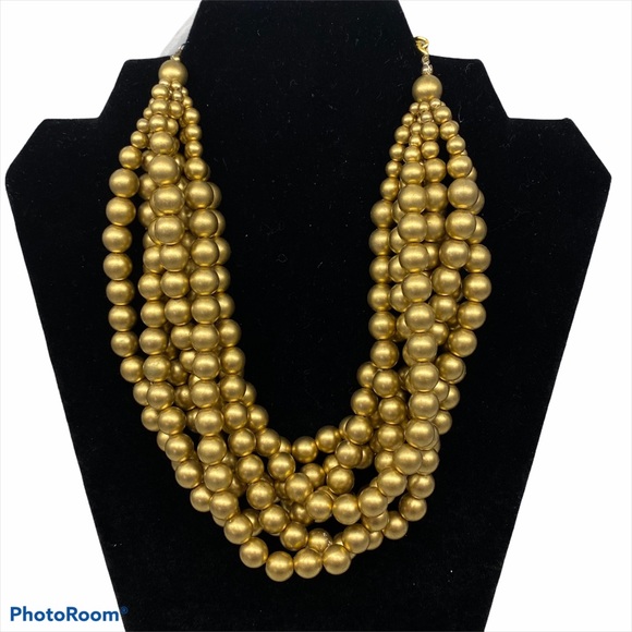 Carolee Jewelry - Multi strand Waterfall gold tone Faux Pearls
